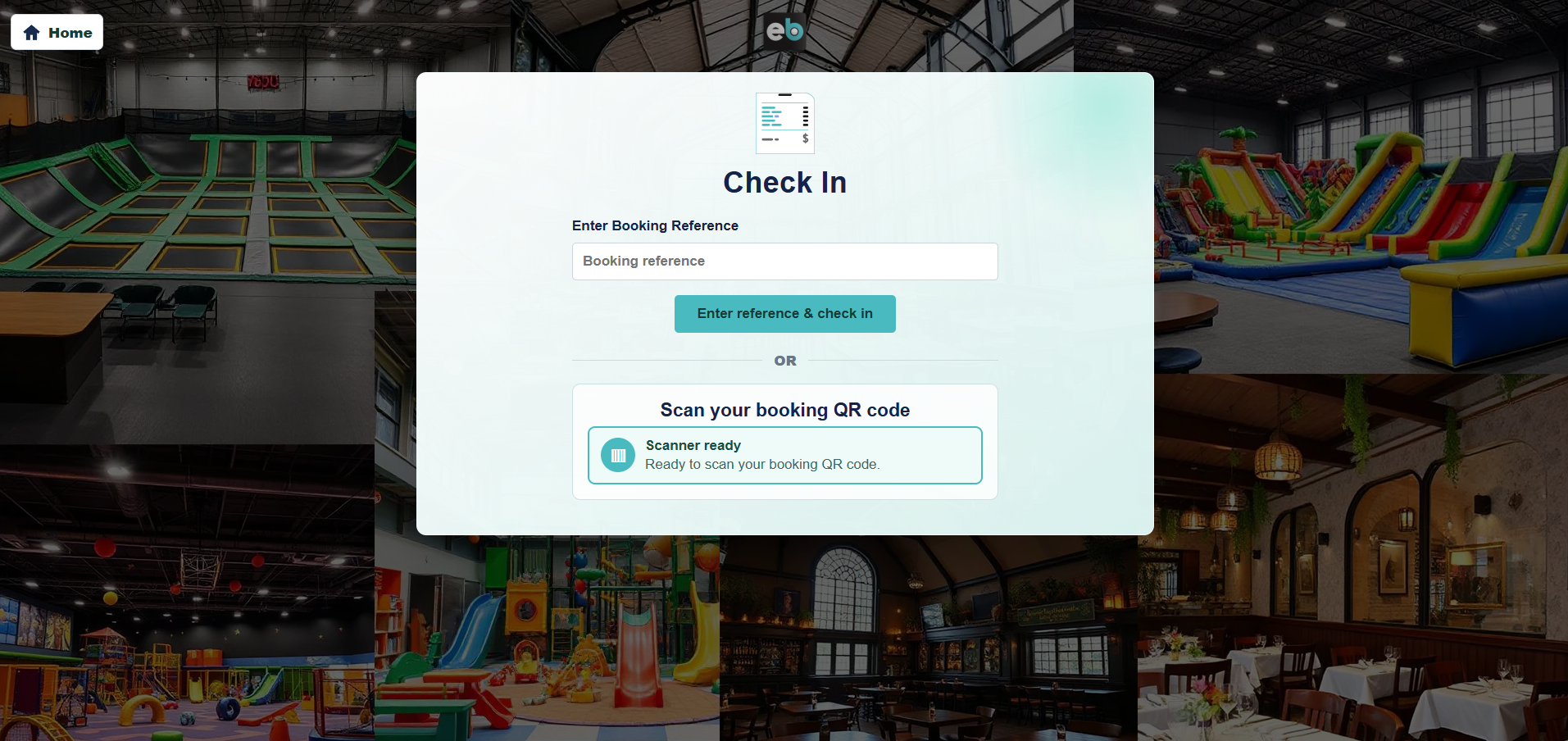 Pantalla de registro de llegadas de EPOS Bookings