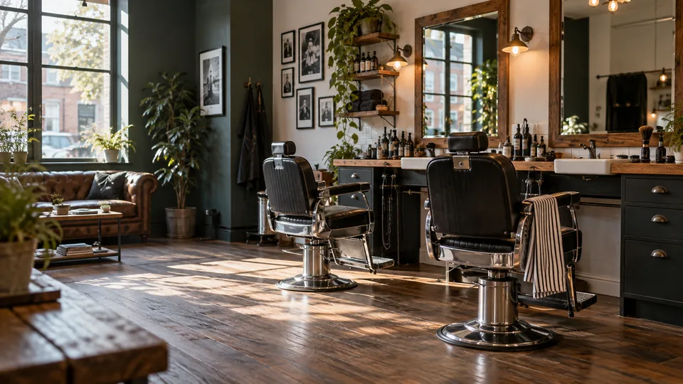 Illustrative Friseur-Shop Interieur.