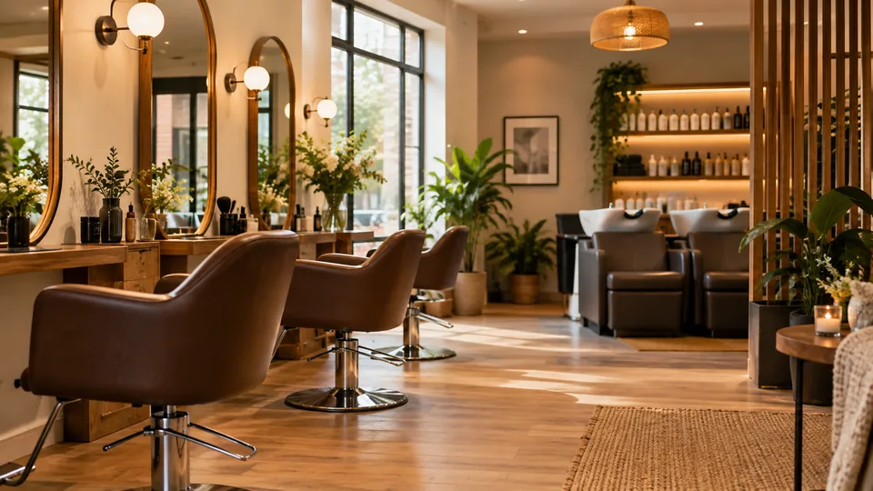 Illustrative Friseursalon Interieur.